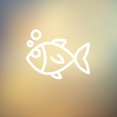 Image showing Little fish thin line icon