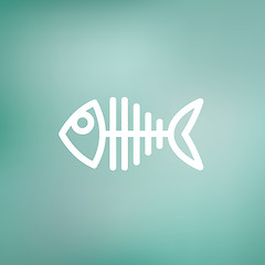 Image showing Fish skeleton thin line icon