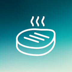 Image showing Grilled steak thin line icon