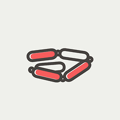 Image showing Sausages chain thin line icon