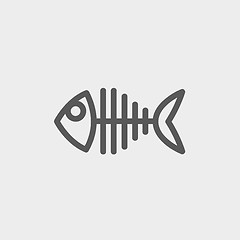 Image showing Fish skeleton thin line icon