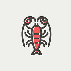 Image showing Lobster thin line icon