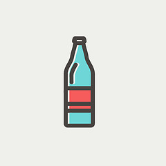 Image showing Soda bottle thin line icon