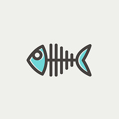 Image showing Fish skeleton thin line icon
