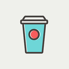 Image showing Disposable coffee cup thin line icon