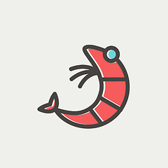 Image showing Shrimp thin line icon