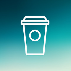 Image showing Disposable coffee cup thin line icon