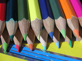Image showing crayons in the sunshine