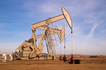 Image showing North Dakota Oil Pump Jack Fracking Crude Extraction Machine