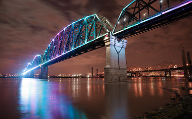 Image showing Reclaimed Railroad Tressle Big Four Bridge Ohio River Louisville