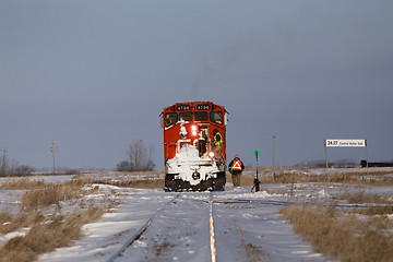 Image showing Men working on Train