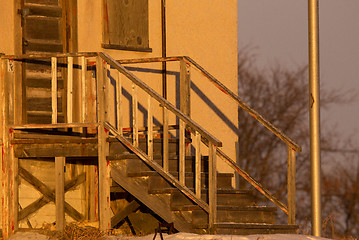 Image showing Sunset on old Schoolhouse