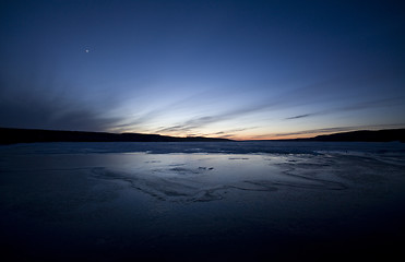 Image showing Sunset Evening on Canadian Lake