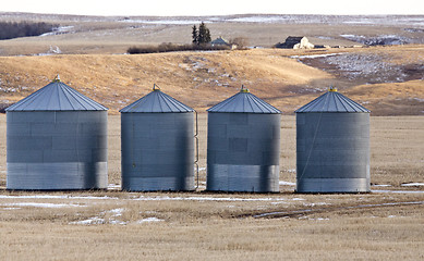 Image showing Prairie Landscape in winter granaries