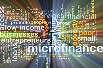 Image showing Microfinance background concept glowing