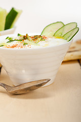 Image showing Arab middle east goat yogurt and cucumber salad 