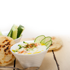 Image showing Arab middle east goat yogurt and cucumber salad 