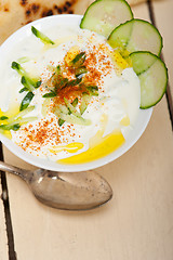 Image showing Arab middle east goat yogurt and cucumber salad 