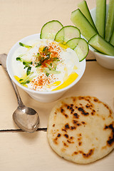 Image showing Arab middle east goat yogurt and cucumber salad 