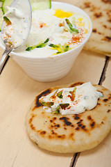 Image showing Arab middle east goat yogurt and cucumber salad 