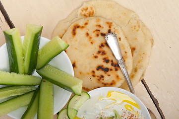 Image showing Arab middle east goat yogurt and cucumber salad 