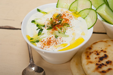 Image showing Arab middle east goat yogurt and cucumber salad 