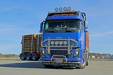 Image showing Volvo FH16 700 Logging Truck Moving on a Yard