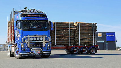 Image showing Volvo FH16 700 Logging Truck Moving on a Yard