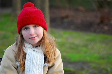 Image showing Girl on bench