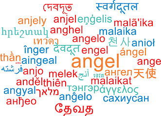 Image showing Angel multilanguage wordcloud background concept