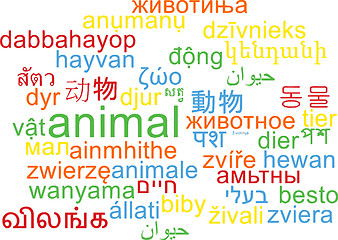 Image showing animal multilanguage wordcloud background concept