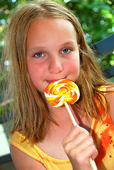 Image showing Girl with lollipop