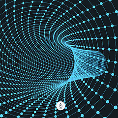 Image showing Abstract tunnel grid. 3d vector illustration. 