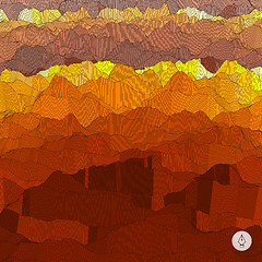 Image showing Abstract landscape background. Mosaic vector illustration. 