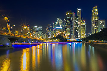 Image showing Singapore illuminated