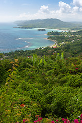 Image showing Caribbean beach on the northern coast of Jamaica, near Dunn\'s River Falls and town Ocho Rios.