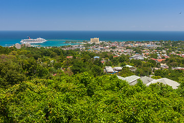 Image showing Caribbean beach on the northern coast of Jamaica, near Dunn\'s River Falls and town Ocho Rios.