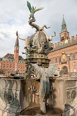 Image showing Copenhagen, Denmark Dragon\'s fountain