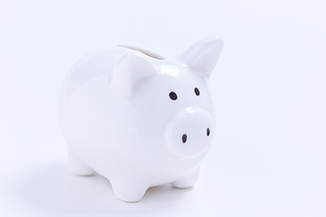 Image showing White piggy bank