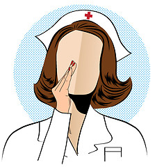 Image showing Beautiful friendly and confident nurse talk secrets
