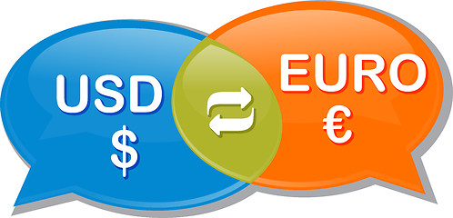 Image showing Euro USD Currency exchange rate conversation negotiation Illustr