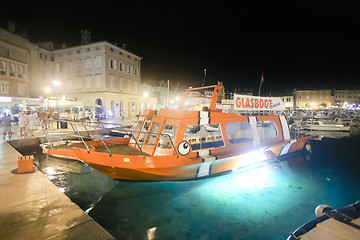 Image showing Tourist boat on promenade in Rovinj