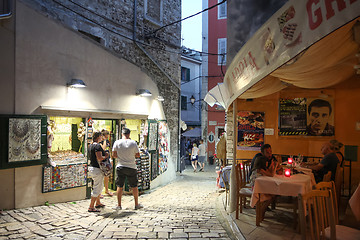 Image showing Tourists walking on street in Rovinj