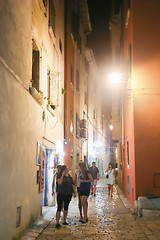 Image showing Tourists walking in Rovinj