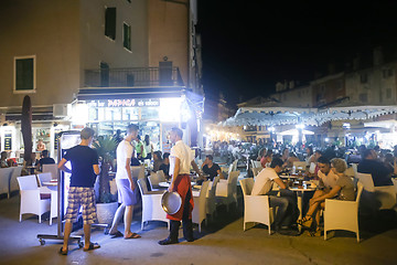 Image showing Retsurants on promenade in Rovinj