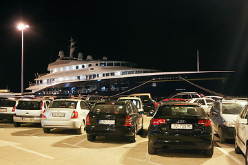 Image showing Yacht in Rovinj at night