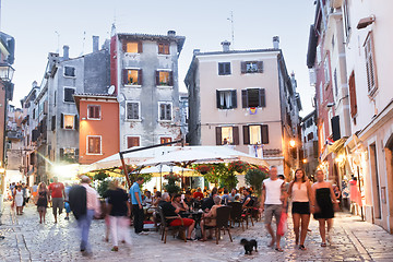 Image showing People walking in streets of Rovinj