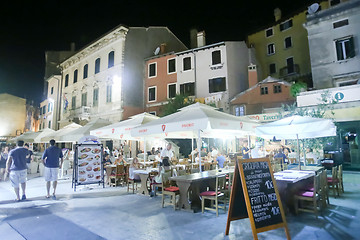 Image showing Restaurants on promenade in Rovinj