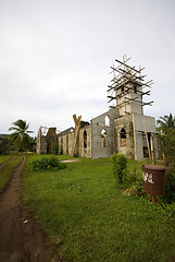 Image showing caribbean church being built