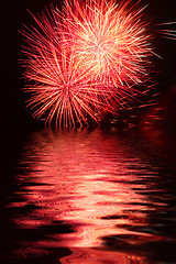 Image showing Fireworks Over Water